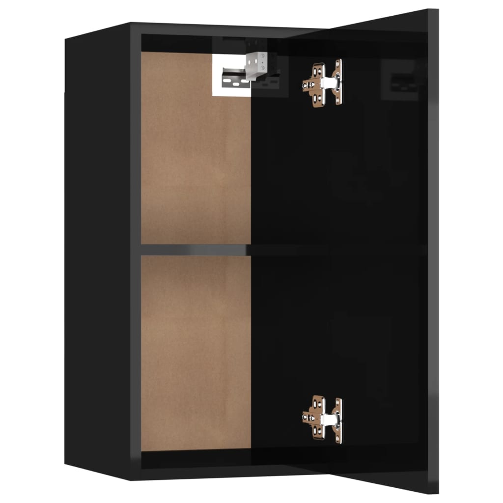 vidaXL TV Cabinet High Gloss Black 30.5x30x60 cm Engineered Wood