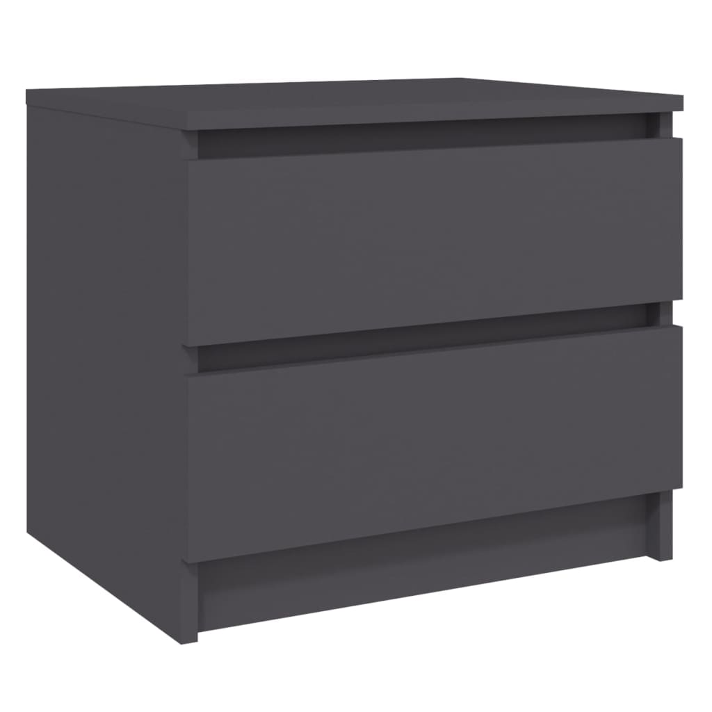 vidaXL Bed Cabinets 2 pcs Grey 50x39x43.5 cm Engineered Wood