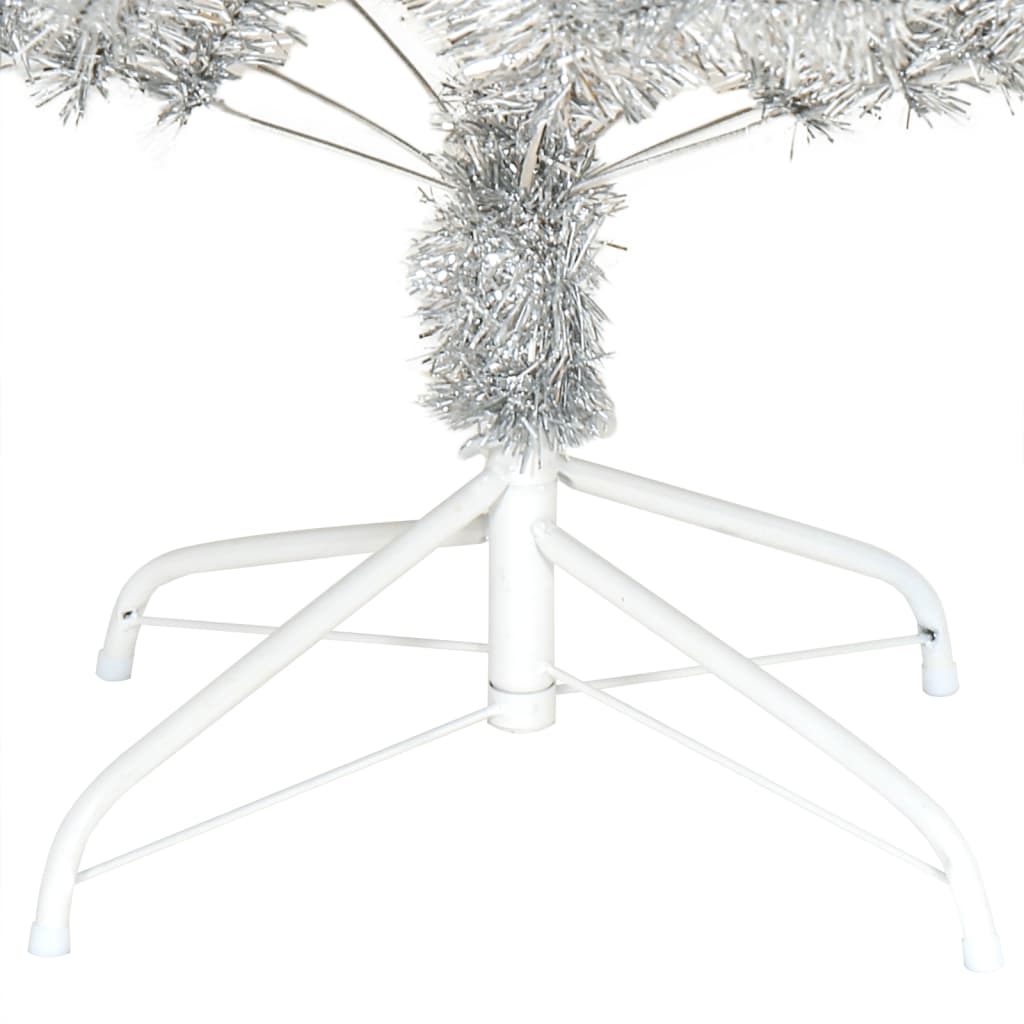vidaXL Artificial Christmas Tree with Stand Silver 180 cm PET