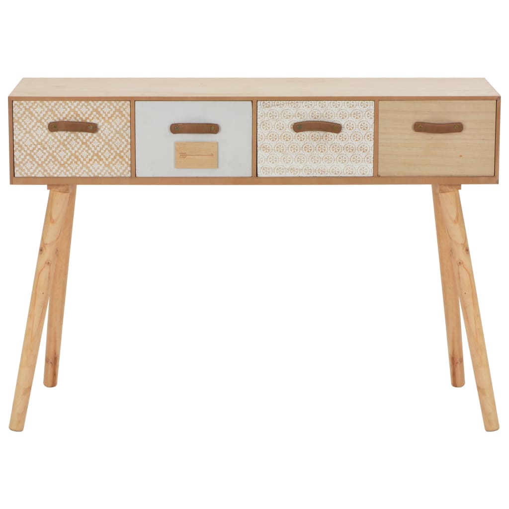 vidaXL Console Table with 4 Drawers 110x30x75 cm Solid Pinewood