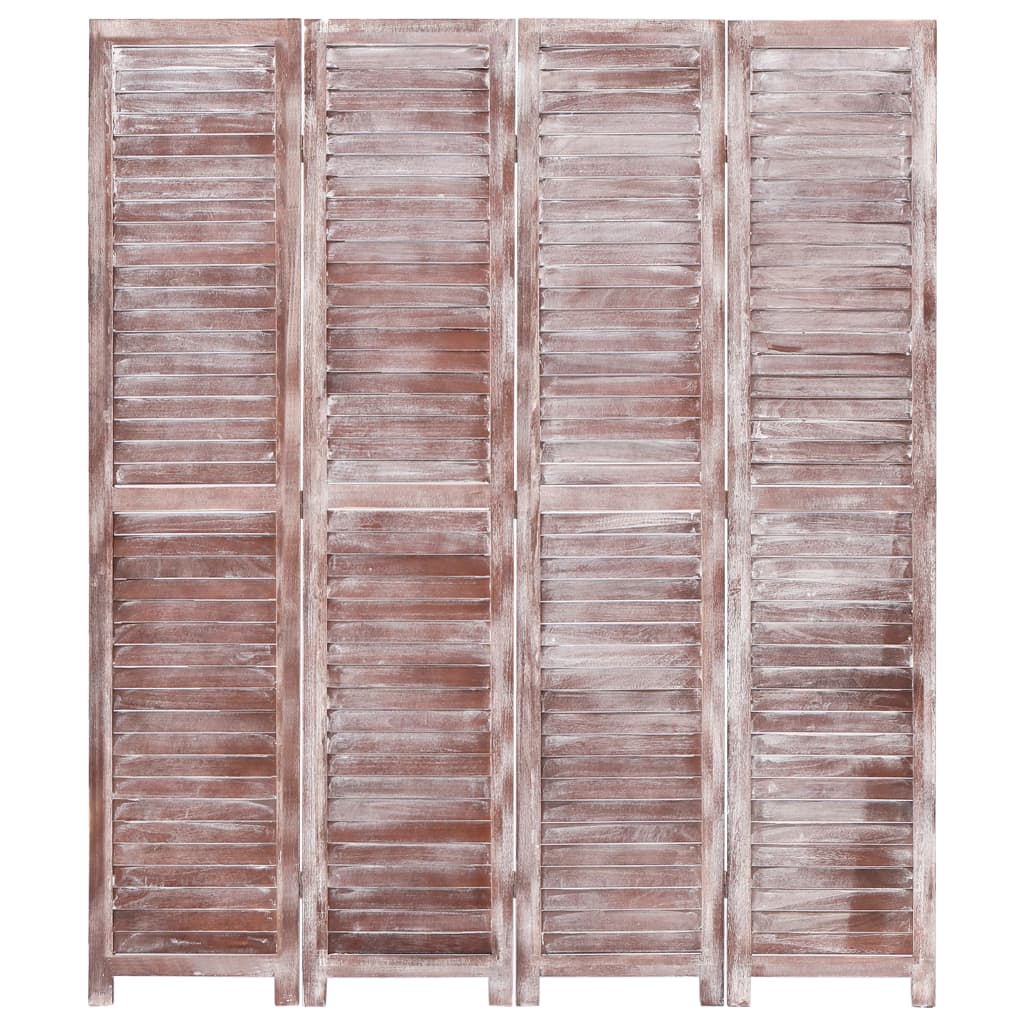vidaXL 4-Panel Room Divider Brown 140x165 cm Wood