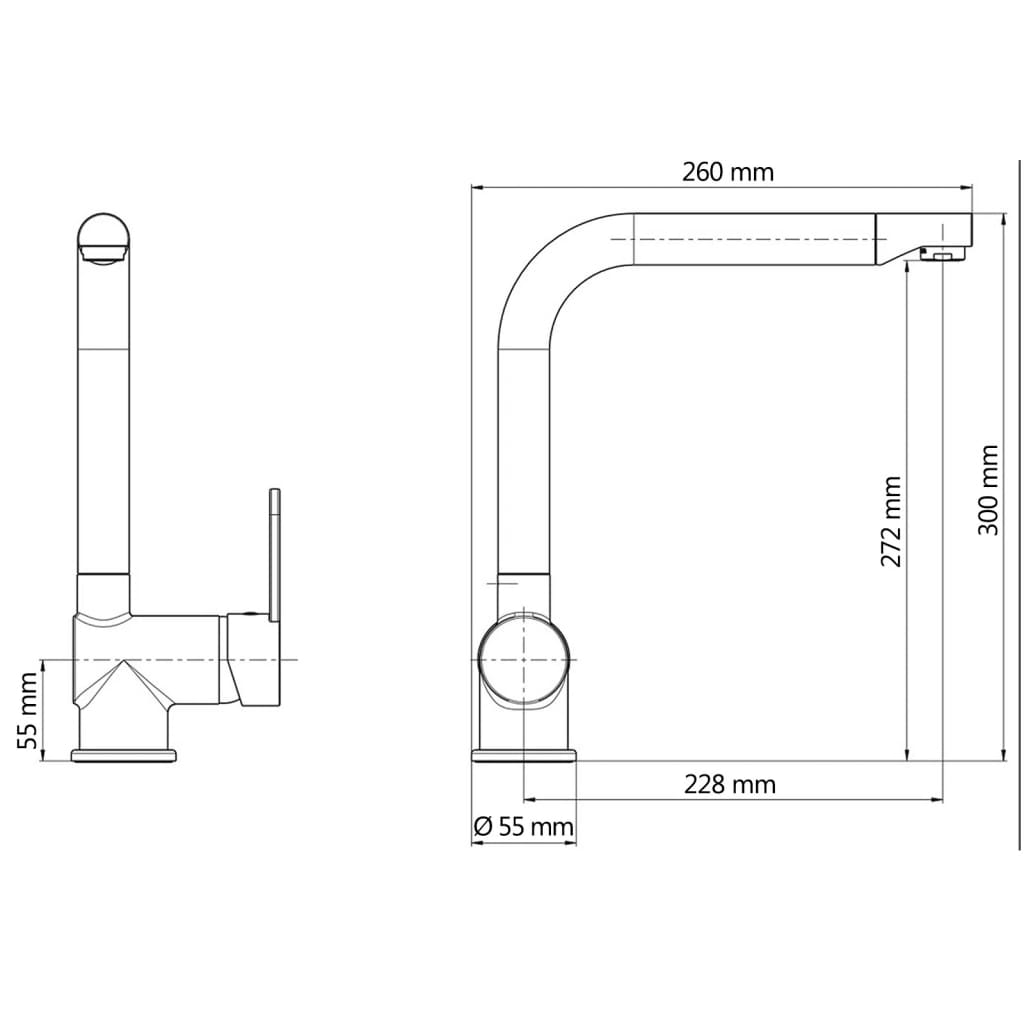 SCHÜTTE Sink Mixer with High Spout RIO Stainless Steel White Matt
