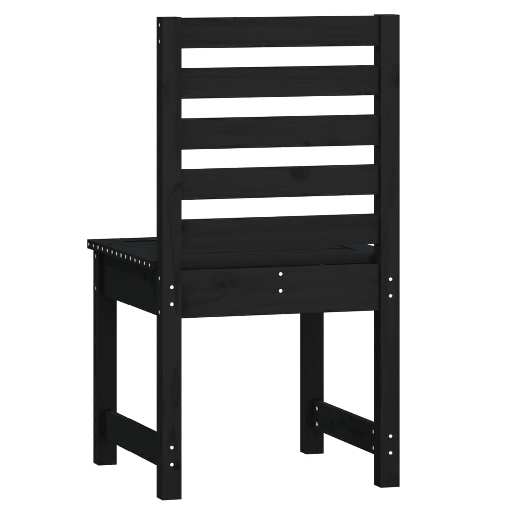 vidaXL Garden Chairs 2 pcs Black 40.5x48x91.5 cm Solid Wood Pine