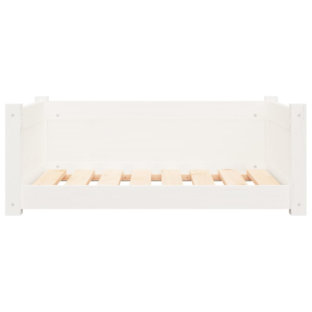 vidaXL Dog Bed White 75.5x55.5x28 cm Solid Pine Wood