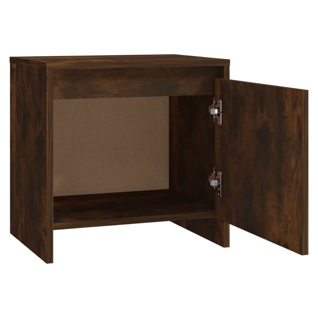 vidaXL Bedside Cabinet Smoked Oak 45x34x44.5 cm Engineered Wood