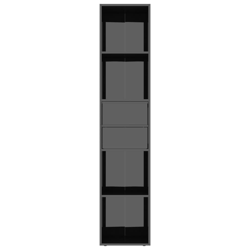 vidaXL Book Cabinet High Gloss Black 36x30x171 cm Chipboard
