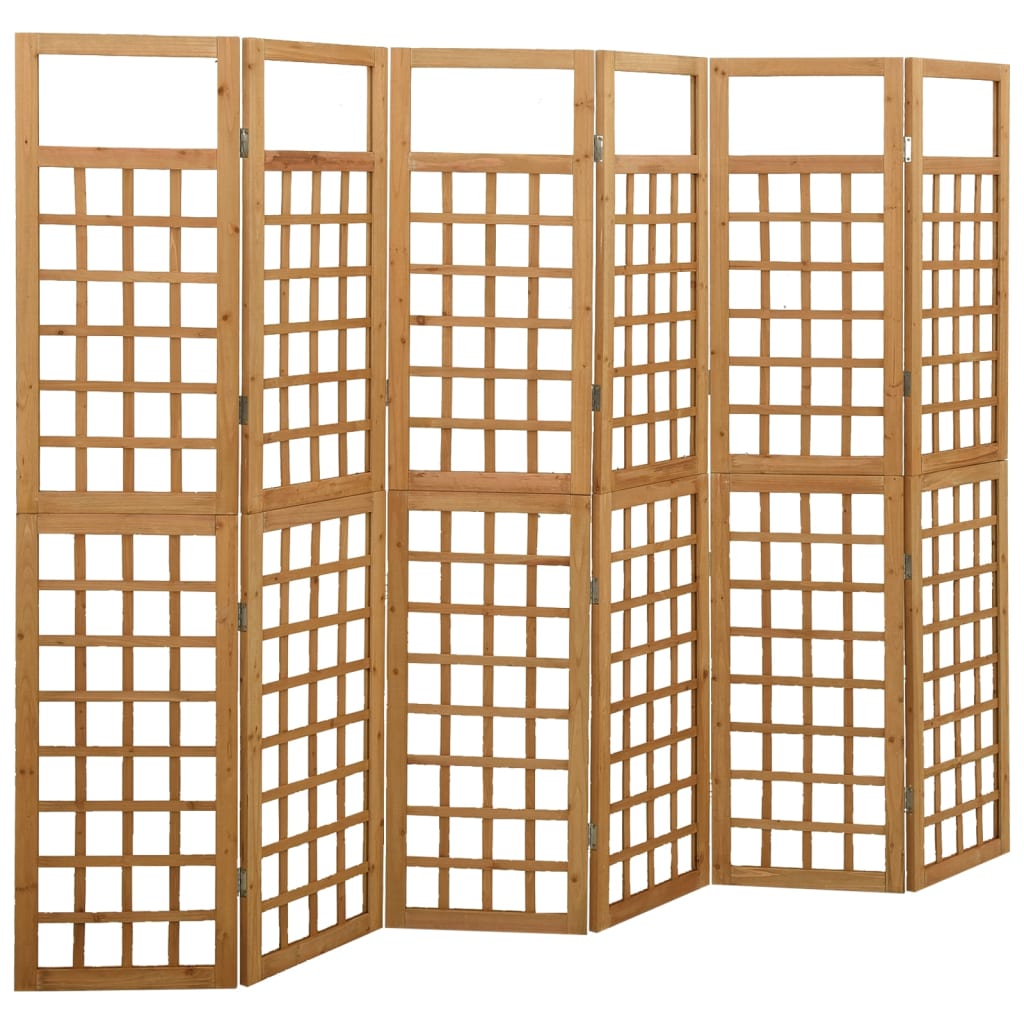 vidaXL 6-Panel Room Divider/Trellis Solid Fir Wood 242.5x180 cm