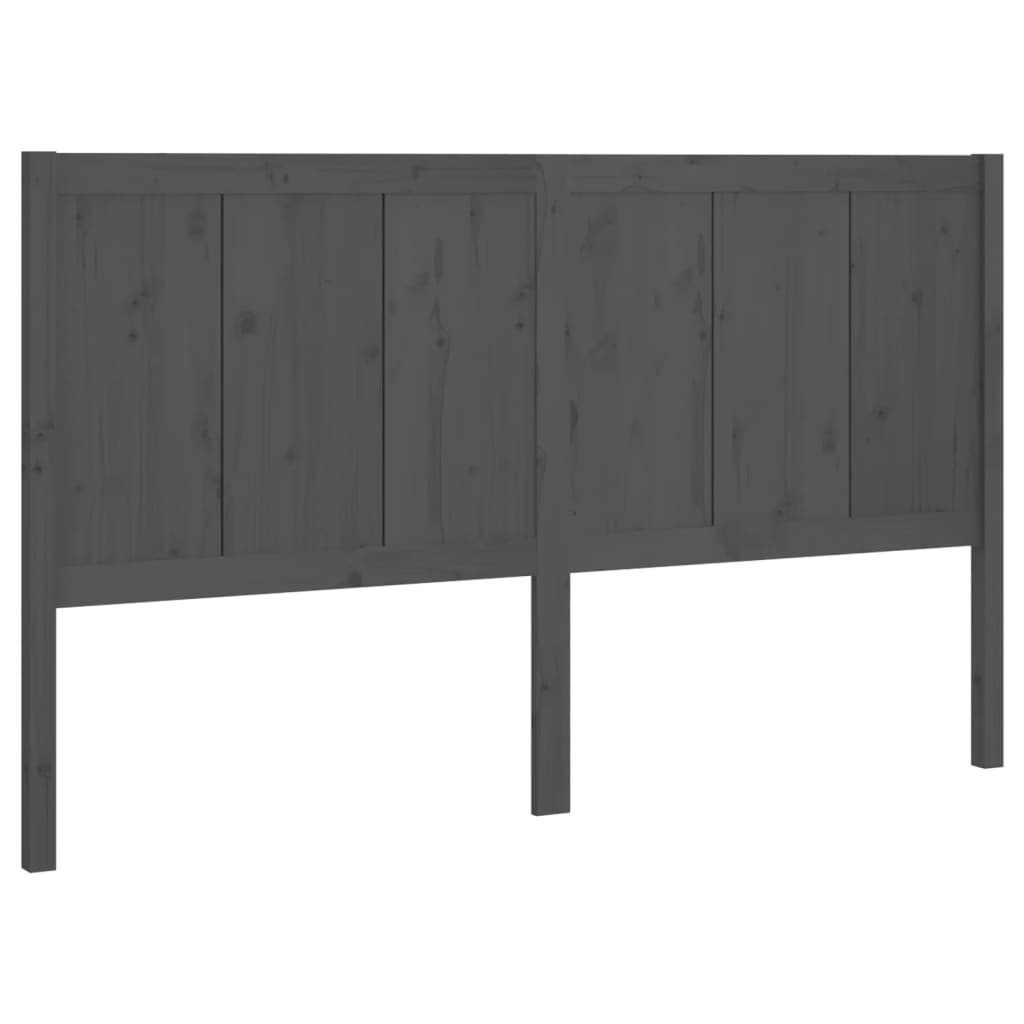 vidaXL Bed Headboard Grey 155.5x4x100 cm Solid Pine Wood