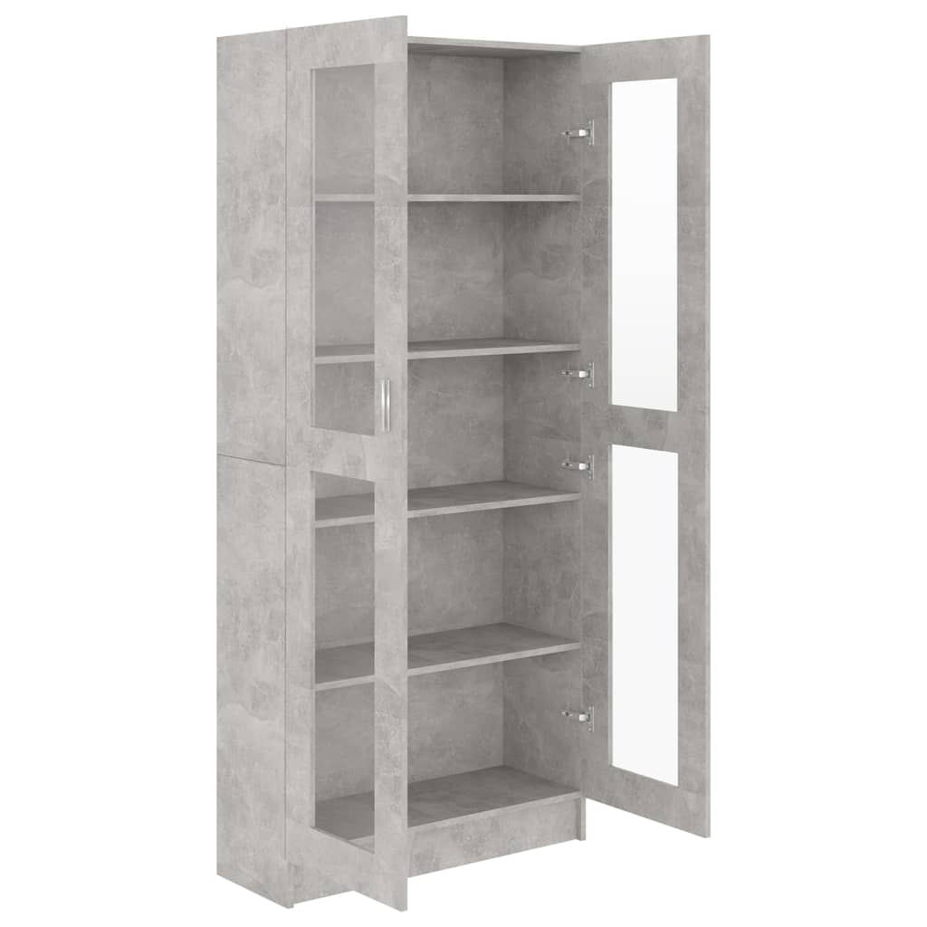 vidaXL Vitrine Cabinet Concrete Grey 82.5x30.5x185.5 cm Engineered Wood
