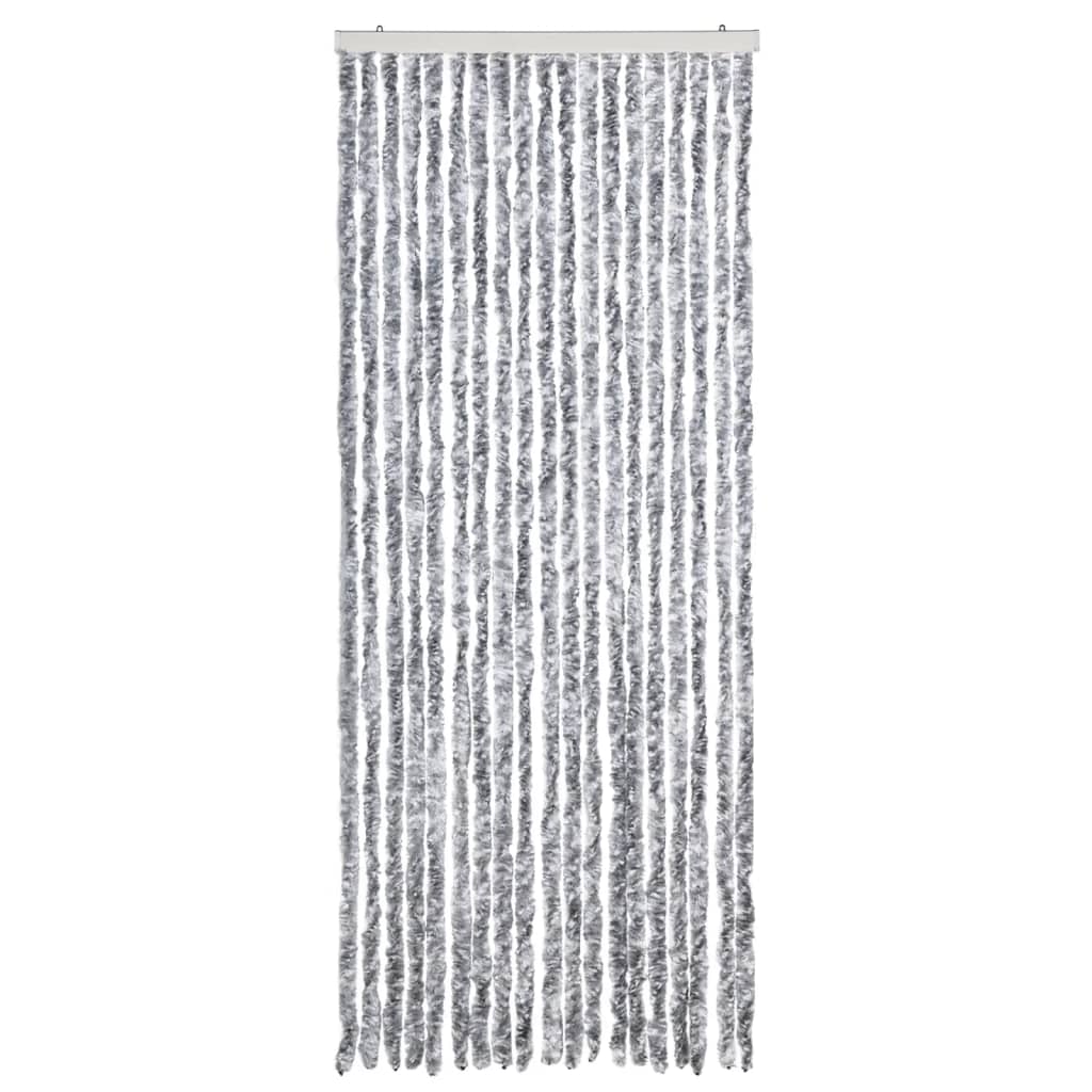 vidaXL Insect Curtain White and Grey 56x200 cm Chenille