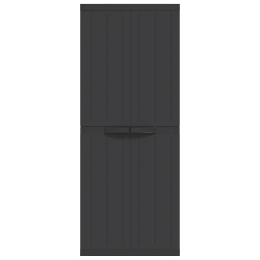 vidaXL Outdoor Storage Cabinet Black 65x37x165 cm PP