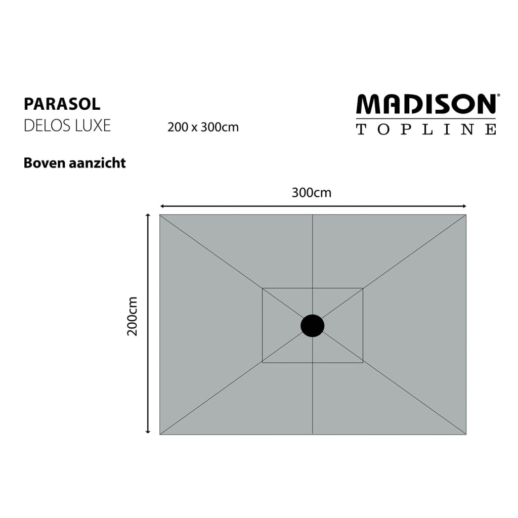Madison Parasol Delos Luxe 300x200 cm Taupe PAC5P015