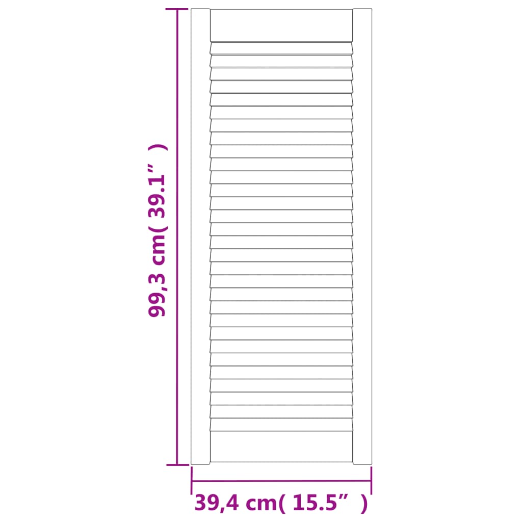 vidaXL Cabinet Doors Louvred Design 4 pcs White 99.3x39.4 cm Solid Wood Pine