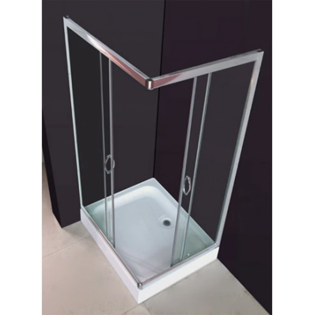 vidaXL Shower Enclosure with Tray Rectangular 100x80x185 cm