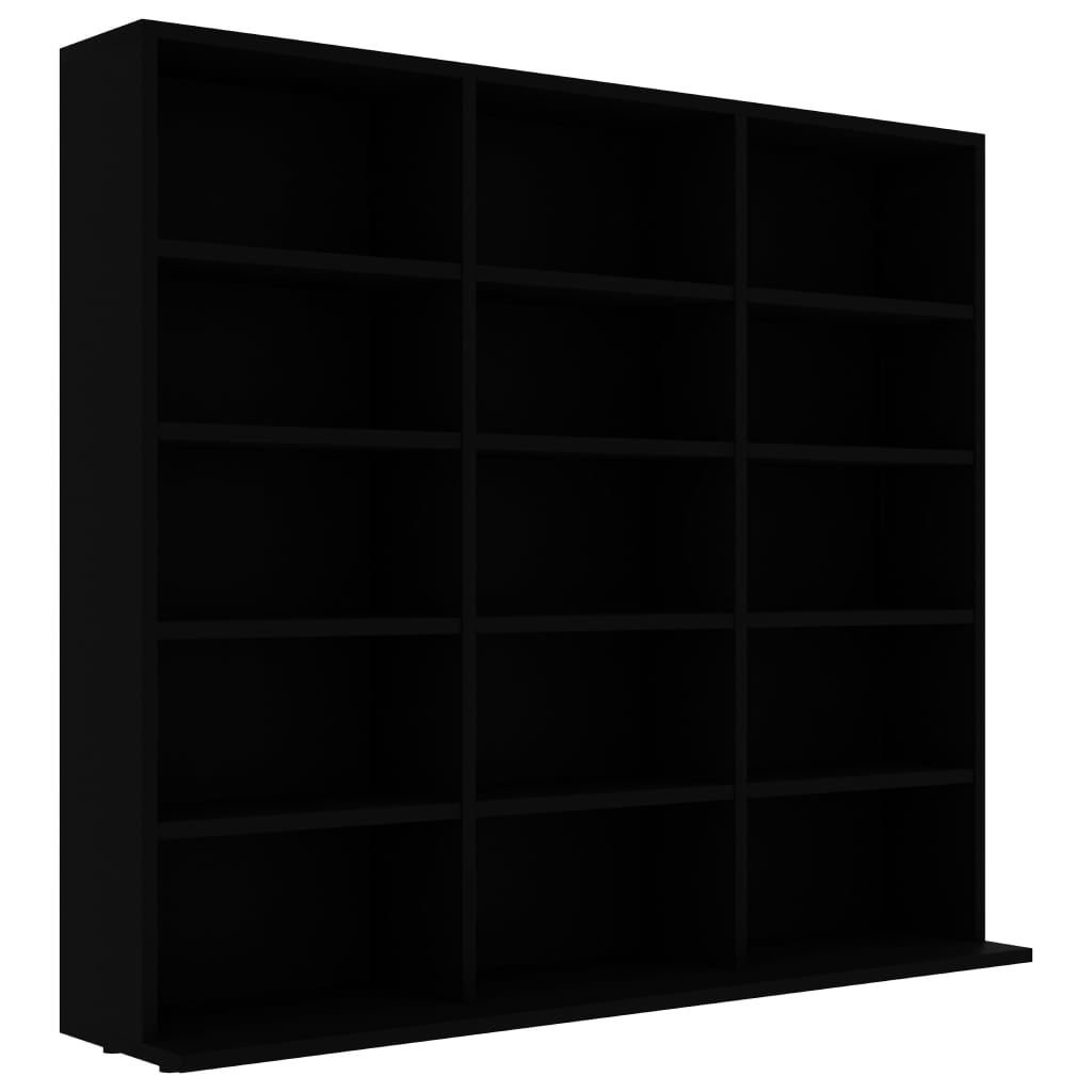 vidaXL CD Cabinet Black 102x23x89.5 cm Engineered Wood