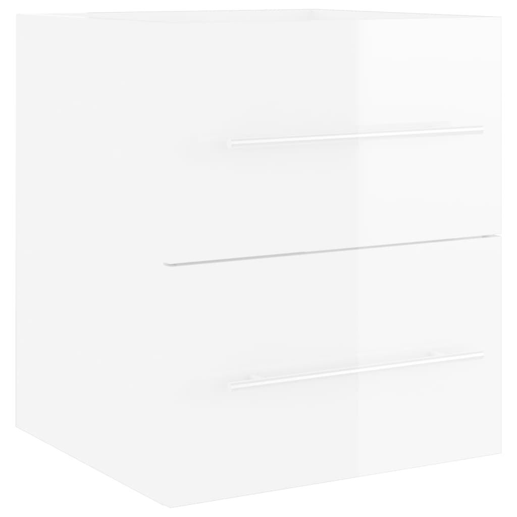 vidaXL Sink Cabinet High Gloss White 41x38.5x48 cm Engineered Wood
