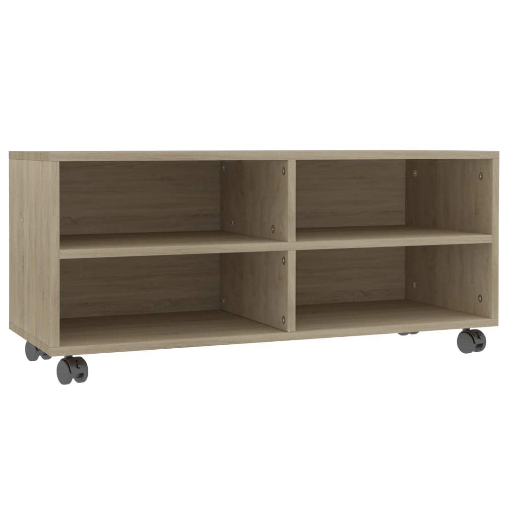 vidaXL TV Cabinet with Castors Sonoma Oak 90x35x35 cm Engineered Wood