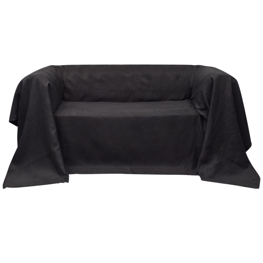 Micro-suede Couch Slipcover Anthracite 270 x 350 cm