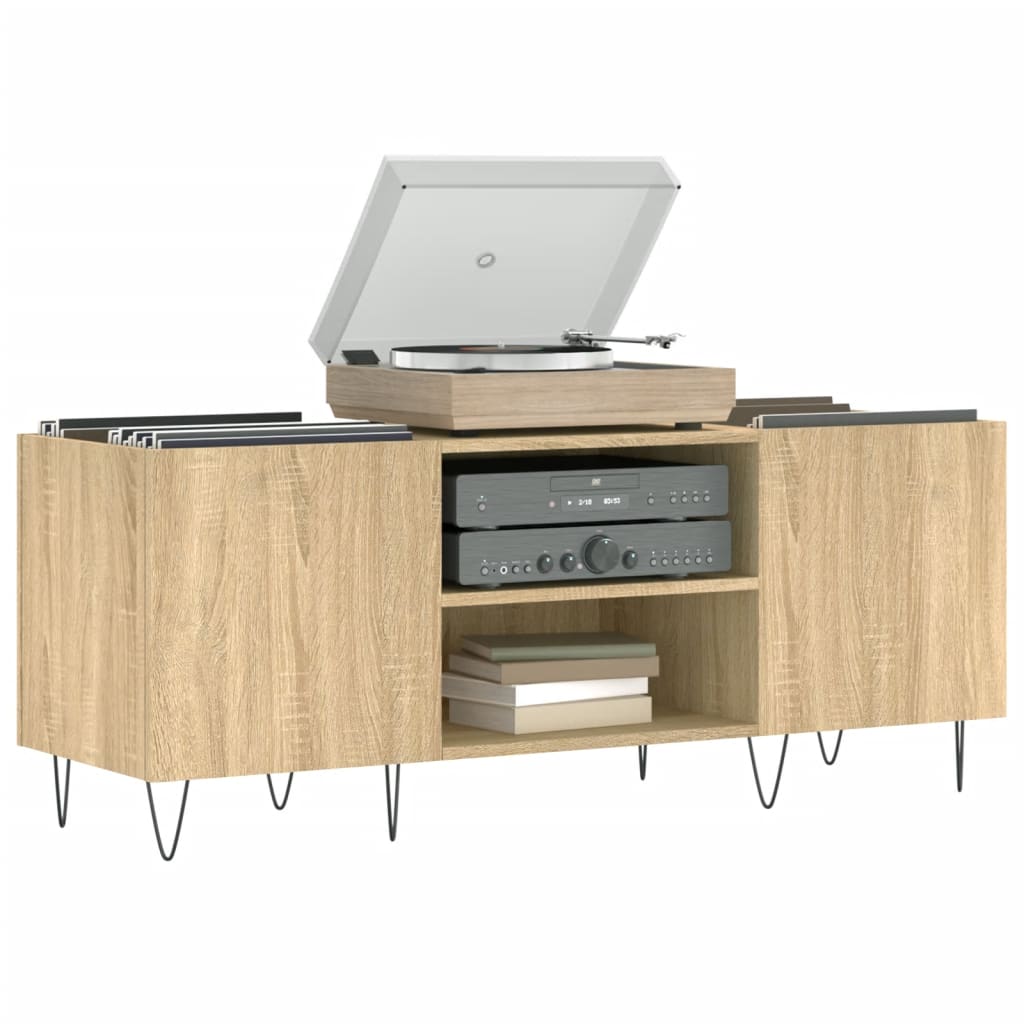 vidaXL Record Cabinet Sonoma Oak 121x38x48 cm Engineered Wood