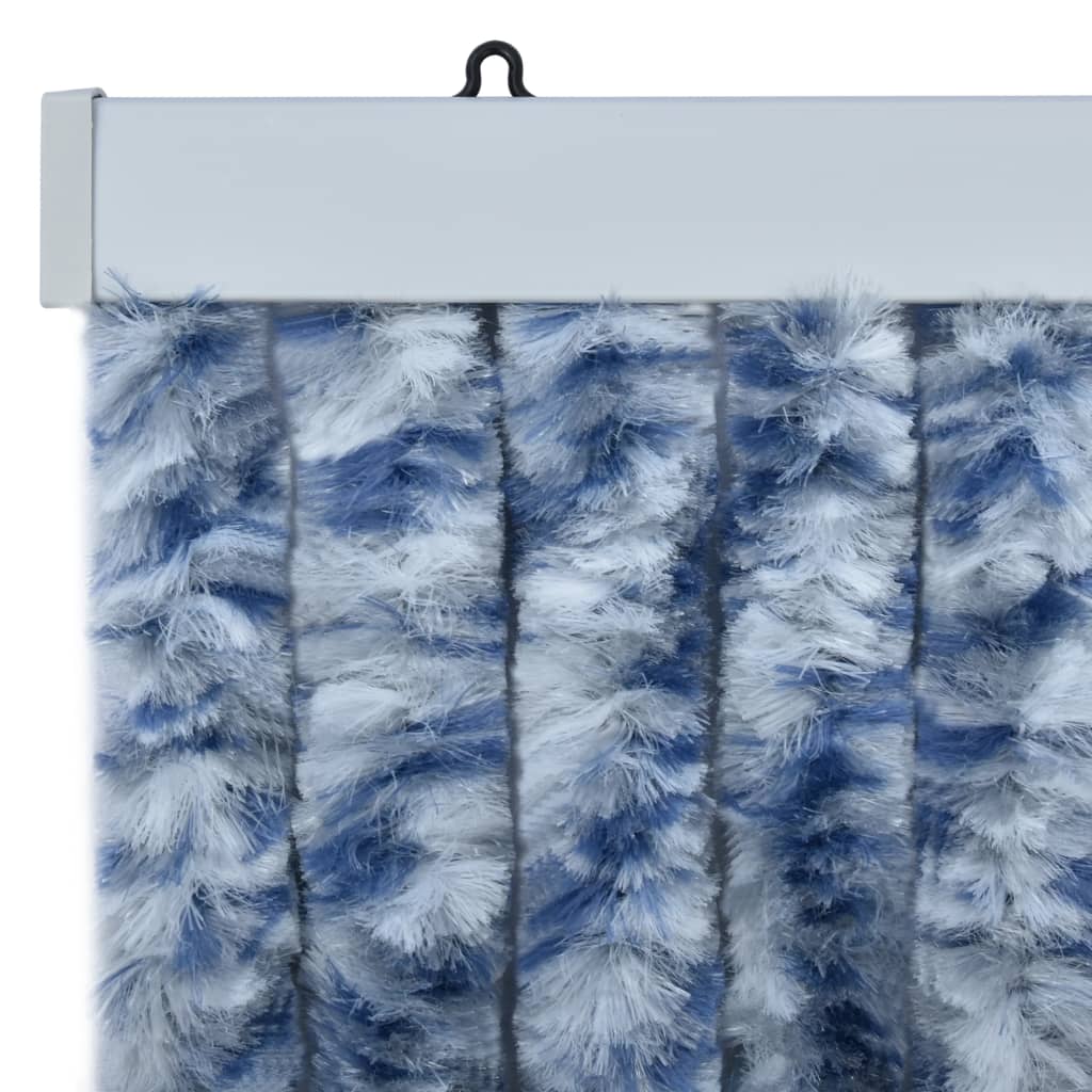 vidaXL Insect Curtain Blue and White 56x200 cm Chenille