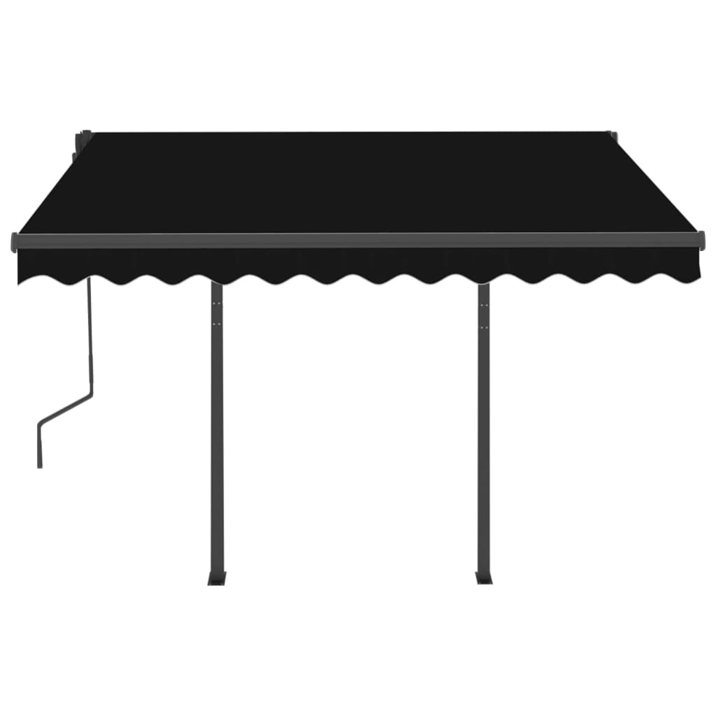 vidaXL Manual Retractable Awning with Posts 3x2.5 m Anthracite
