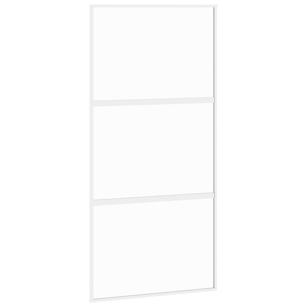 vidaXL Sliding Door White 102.5x205 cm Tempered Glass and Aluminium
