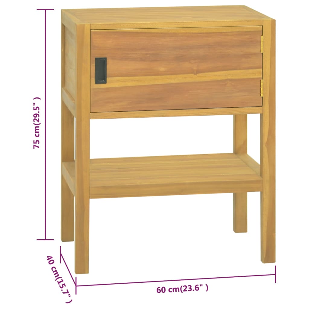 vidaXL Bathroom Cabinet 60x40x75 cm Solid Wood Teak