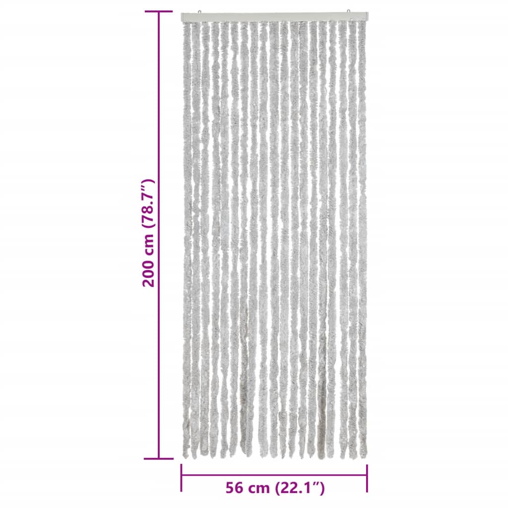 vidaXL Fly Curtain Grey 56x200 cm Chenille
