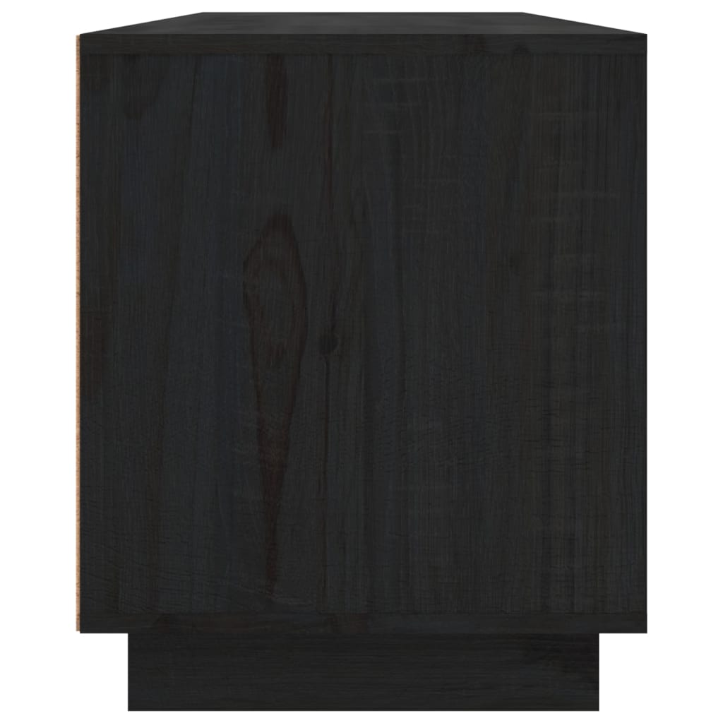 vidaXL TV Cabinet Black 156x37x45 cm Solid Wood Pine