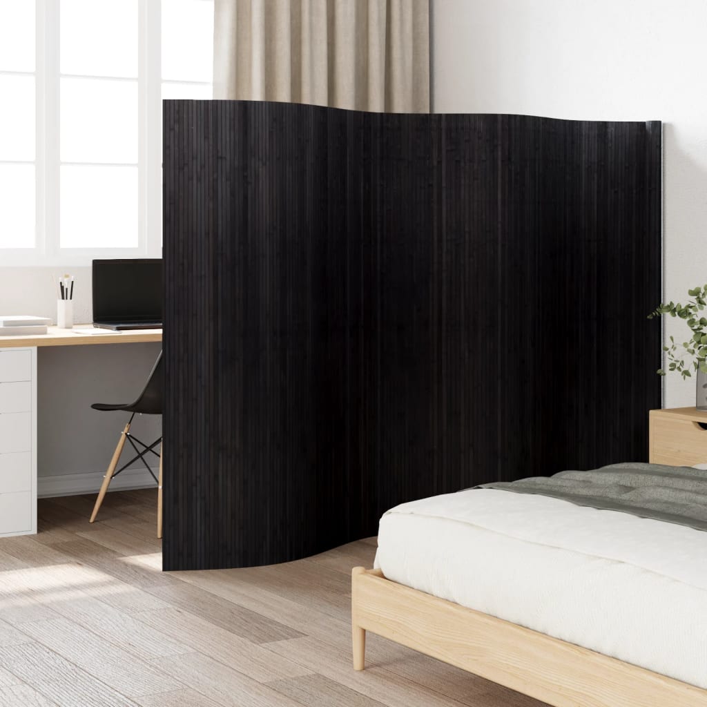 vidaXL Room Divider Black 165x400 cm Bamboo