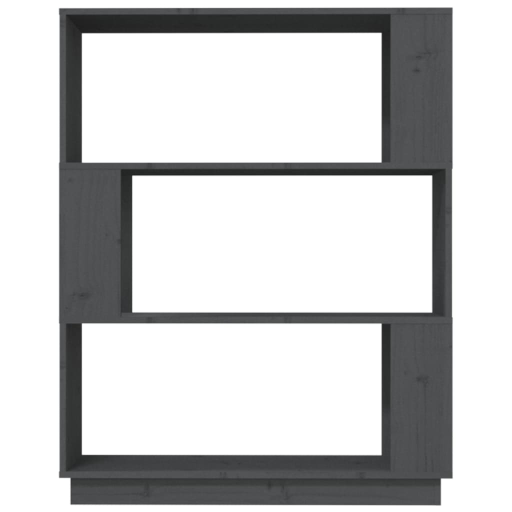 vidaXL Book Cabinet/Room Divider Grey 80x25x101 cm Solid Wood Pine