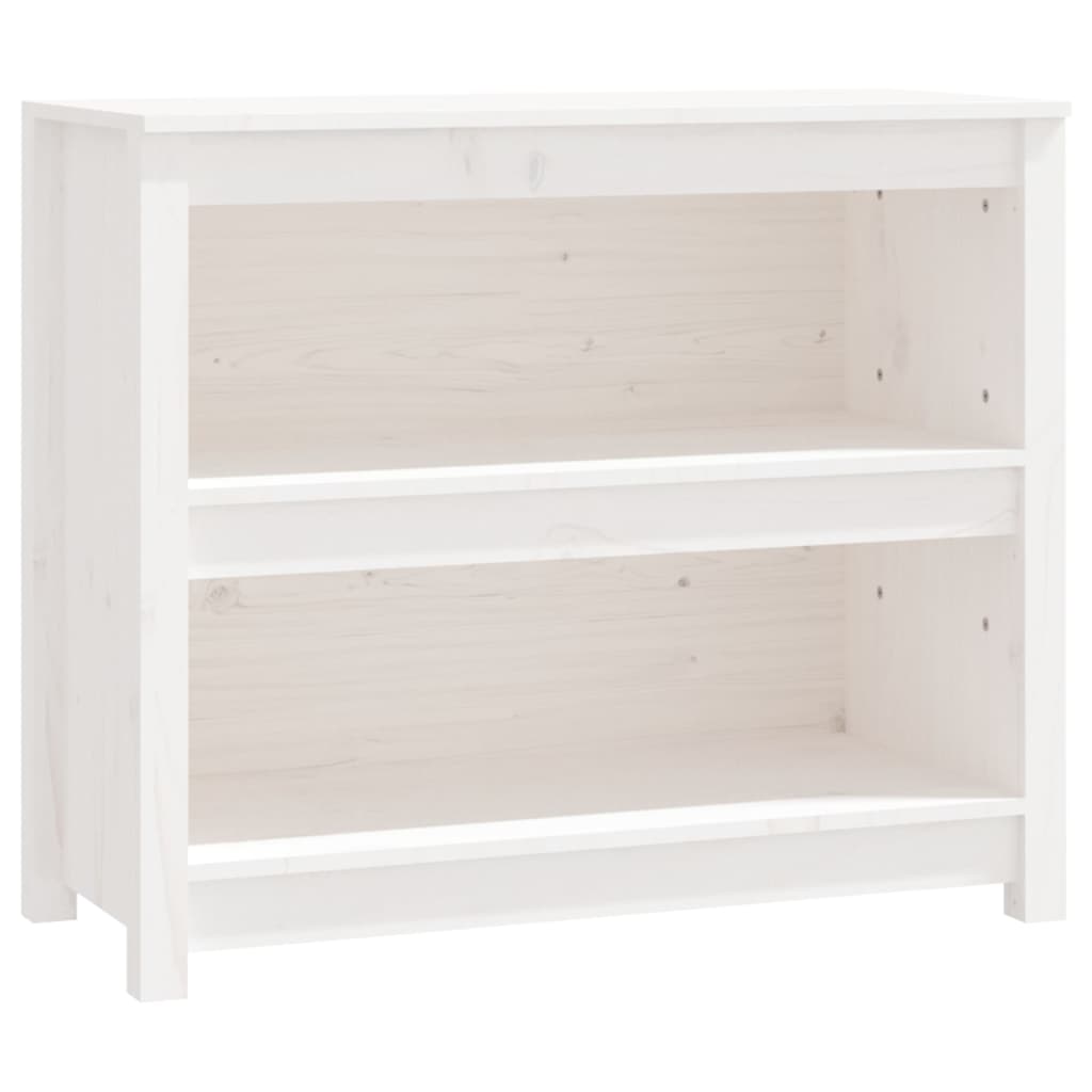 vidaXL Book Cabinet White 80x35x68 cm Solid Wood Pine