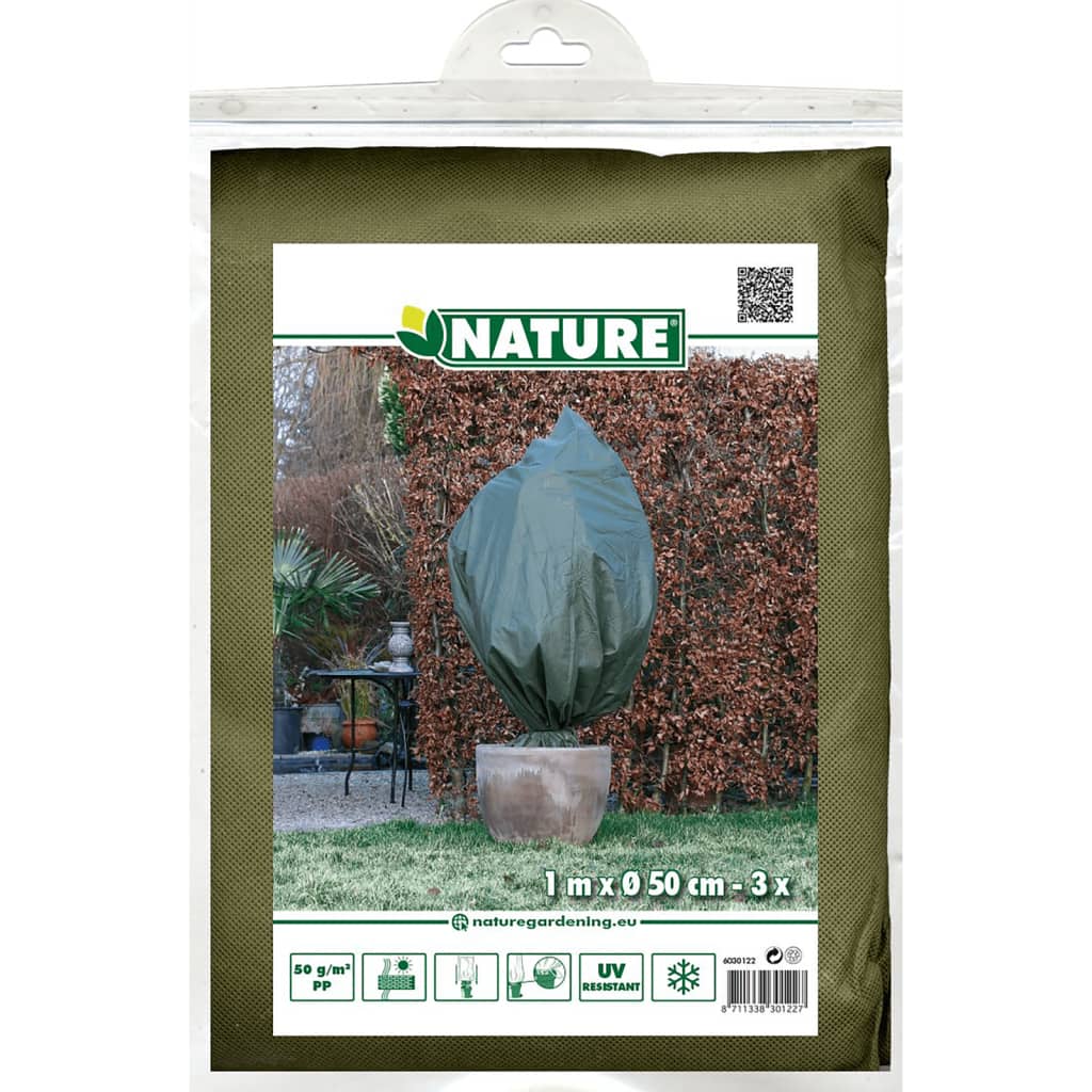 Nature Winter Fleece Covers 3 pcs 50 g/m² 100x50 cm Green