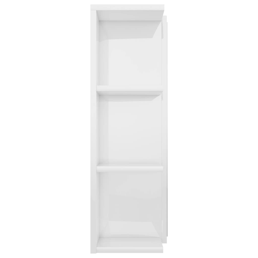 vidaXL Bathroom Mirror Cabinet High Gloss White 80x20.5x64 cm Chipboard