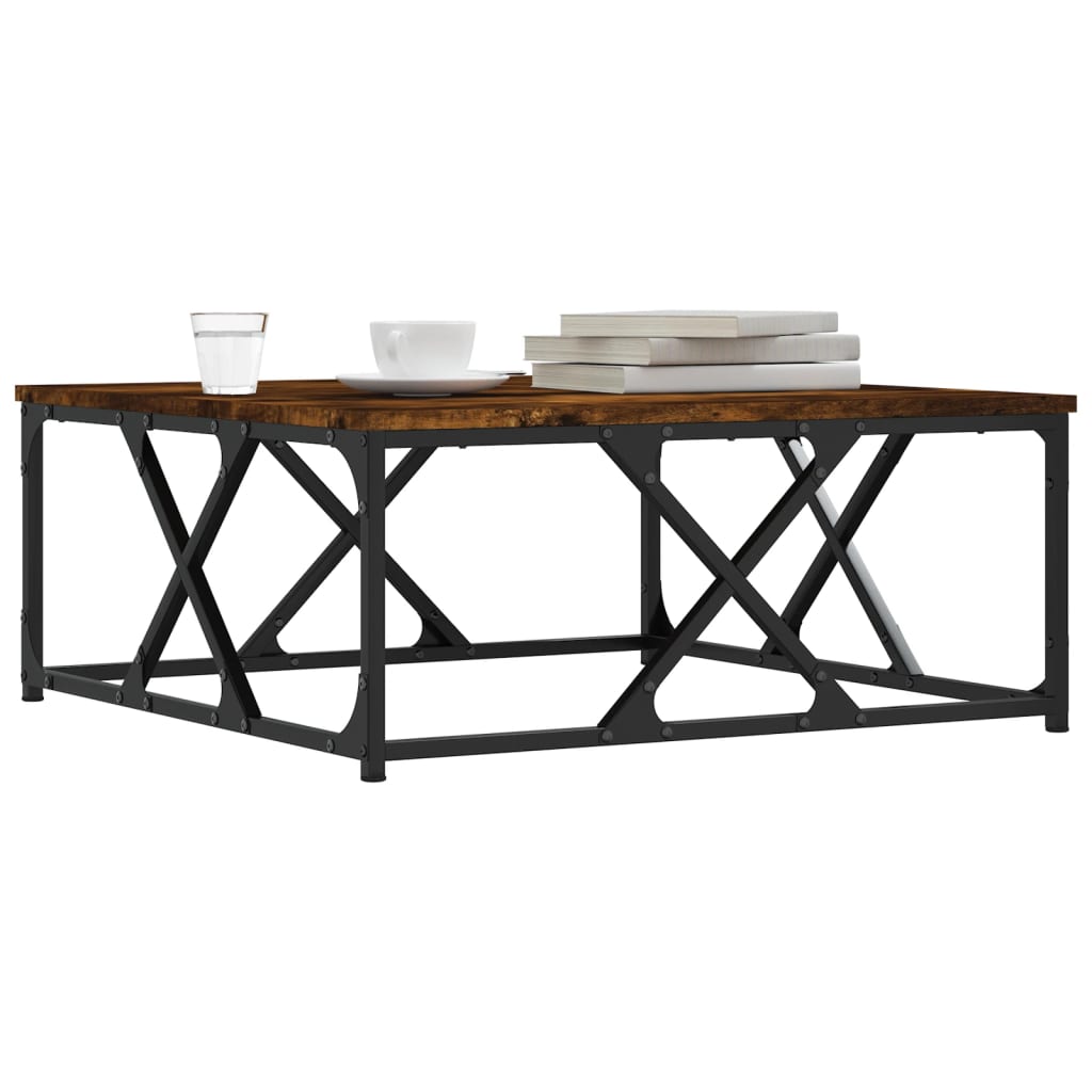 vidaXL Coffee Table Smoked Oak 70x70x30 cm Engineered Wood