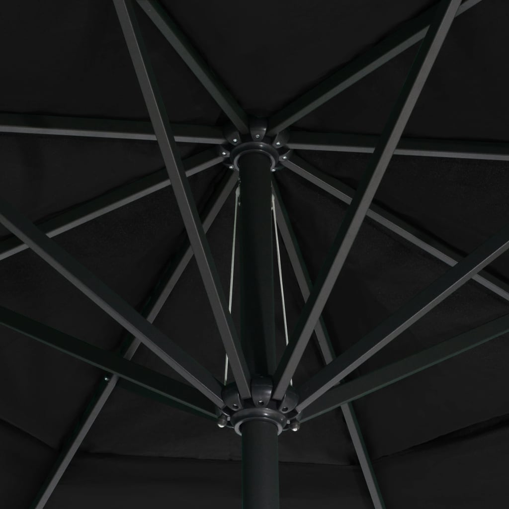 vidaXL Outdoor Parasol with Aluminium Pole 600 cm Black