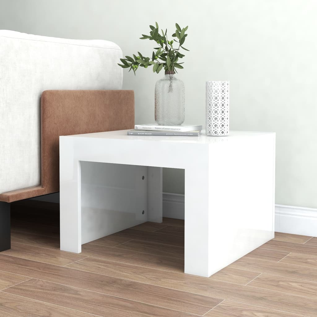 vidaXL Coffee Table High Gloss White 50x50x35 cm Engineered Wood