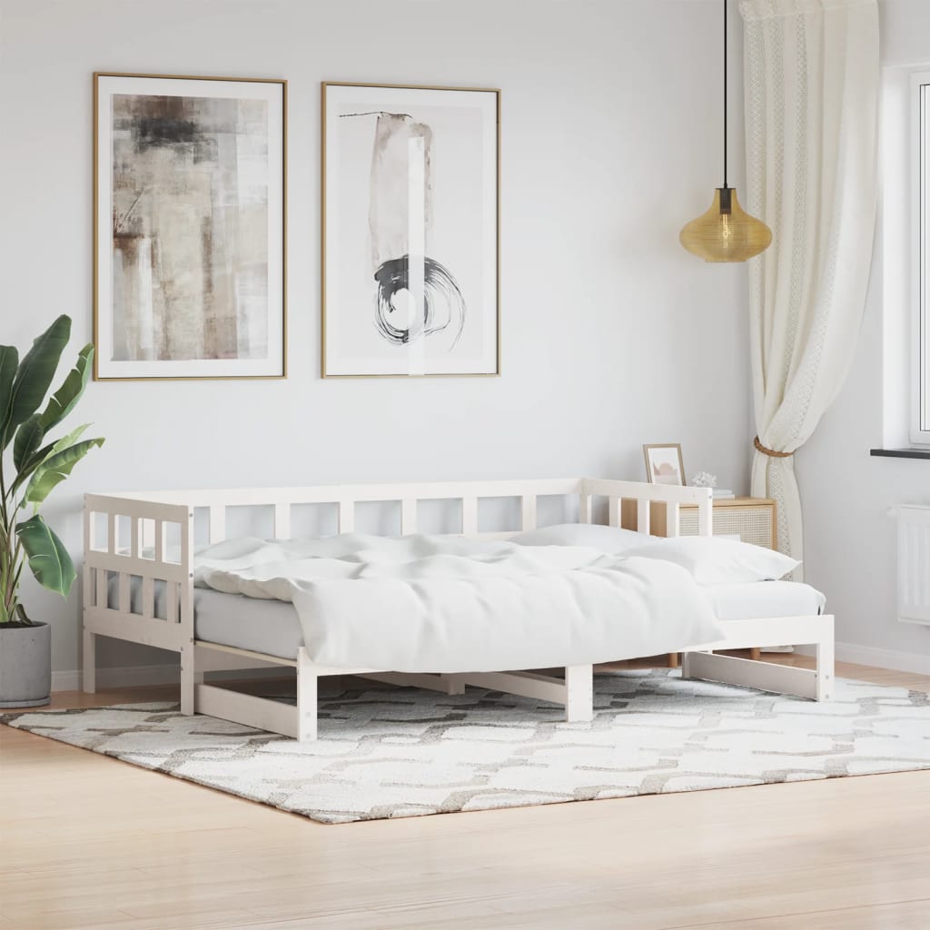 vidaXL Daybed with Trundle White 80x200 cm Solid Wood Pine