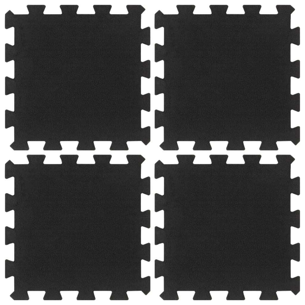 vidaXL Rubber Floor Tiles 4 pcs Black 16 mm 30x30 cm