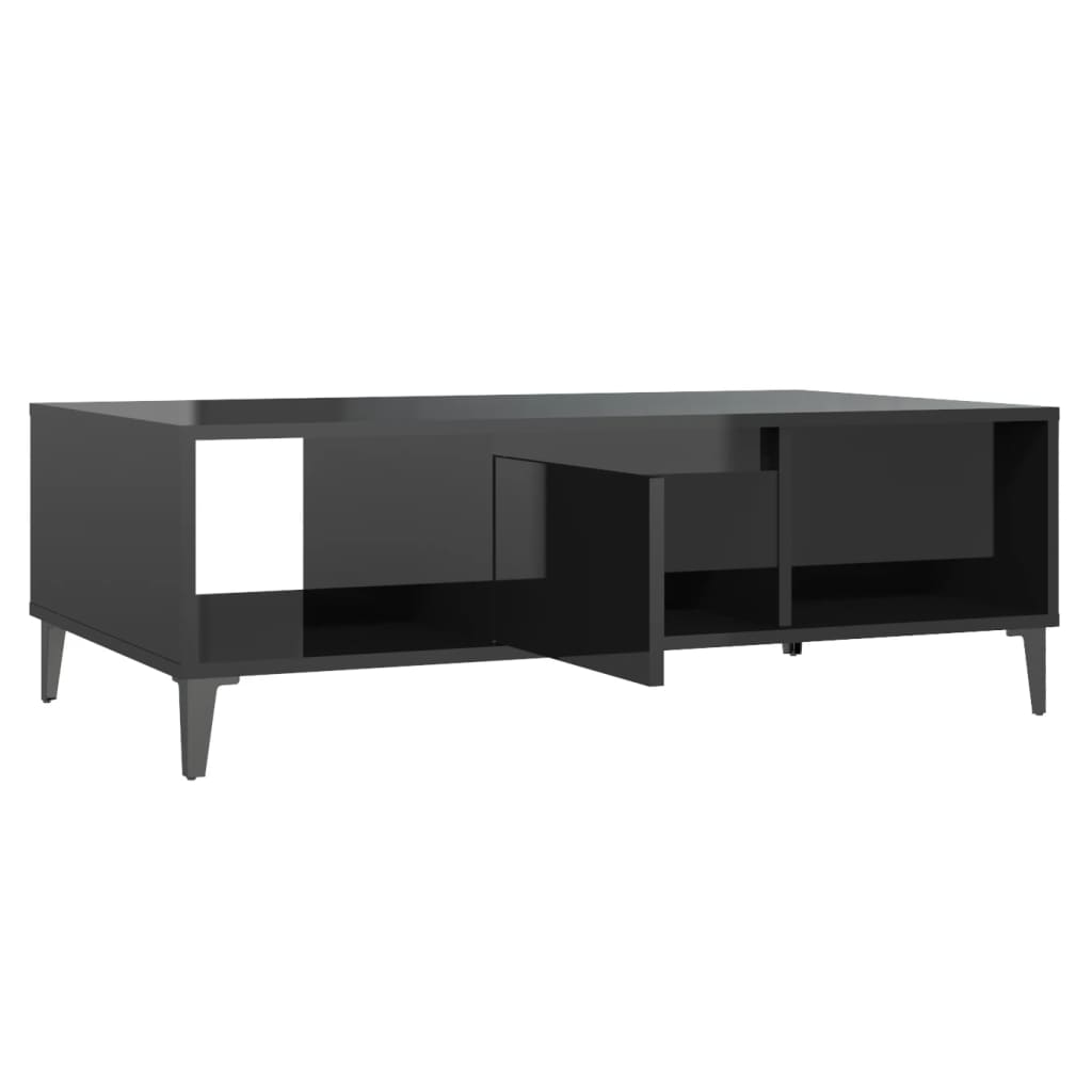 vidaXL Coffee Table High Gloss Black 103.5x60x35 cm Engineered Wood