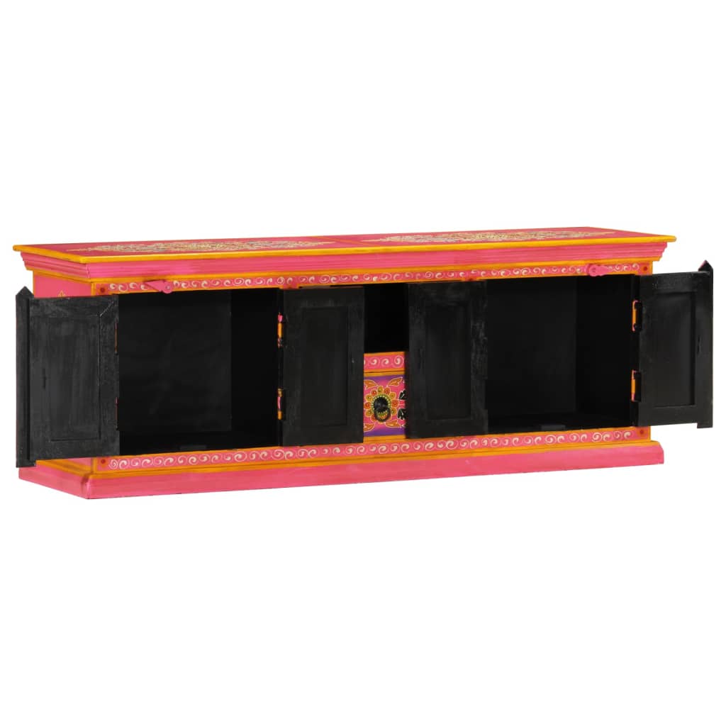 vidaXL TV Cabinet Pink 110x30x40 cm Solid Wood Mango
