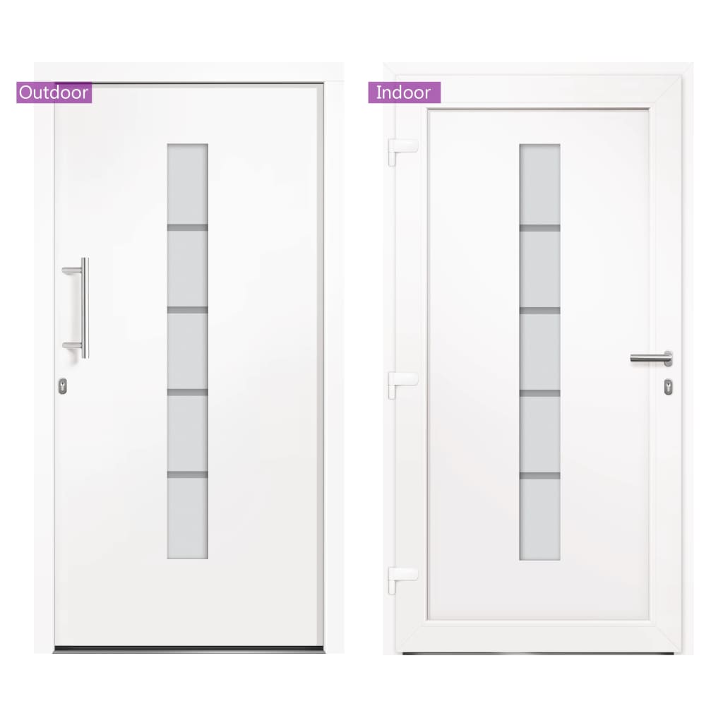 vidaXL Front Door Aluminium and PVC White 100x210 cm