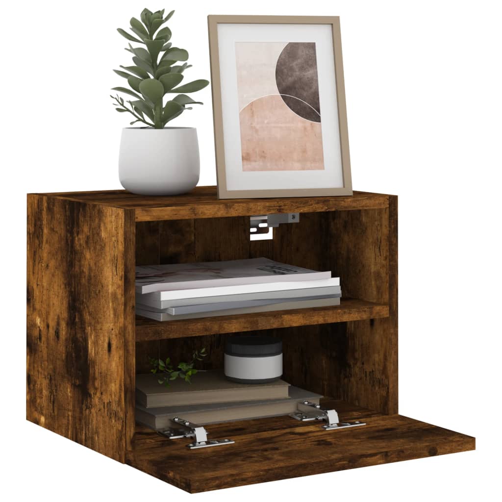vidaXL TV Wall Cabinet Smoked Oak 40x30x30 cm Engineered Wood