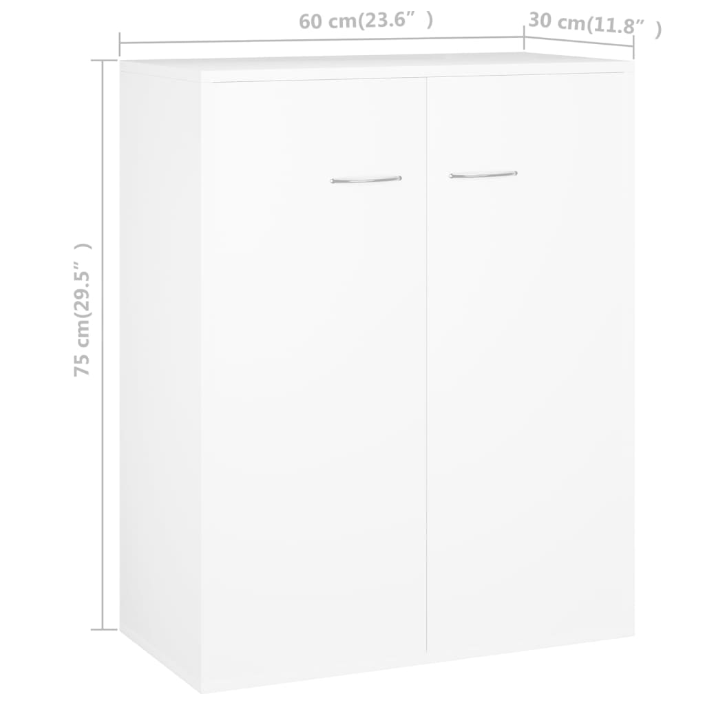 vidaXL Sideboard White 60x30x75 cm Engineered Wood