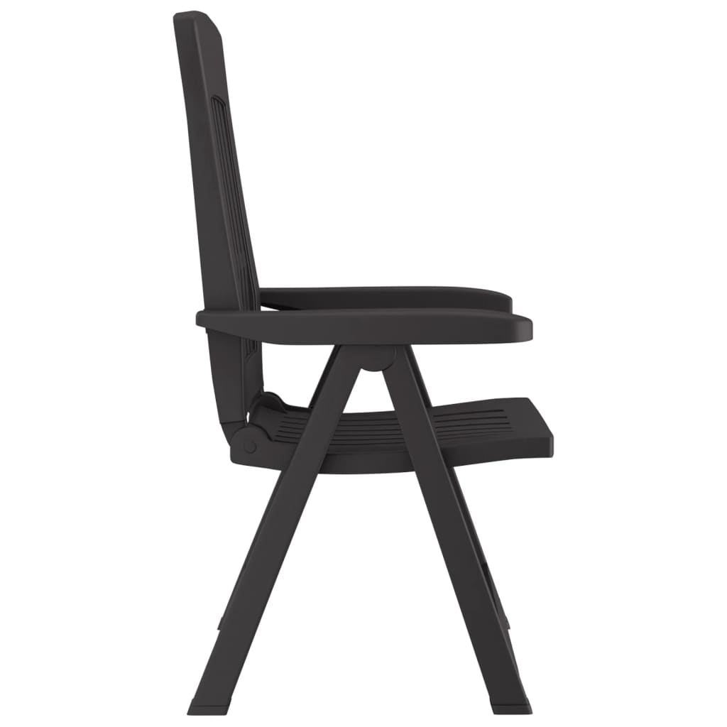 vidaXL Garden Reclining Chairs 2 pcs Anthracite PP