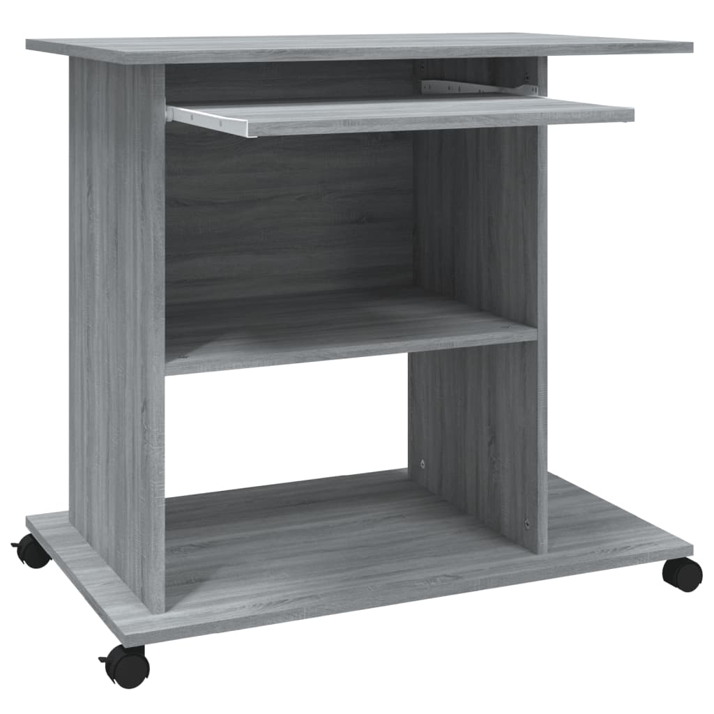 vidaXL Computer Desk Grey Sonoma 80x50x75 cm Engineered Wood