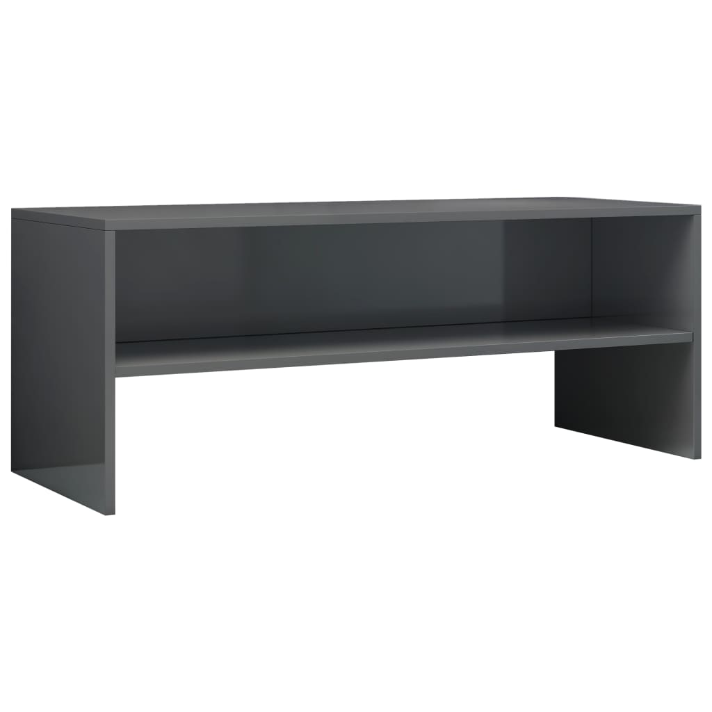 vidaXL TV Cabinet High Gloss Grey 100x40x40 cm Engineered Wood