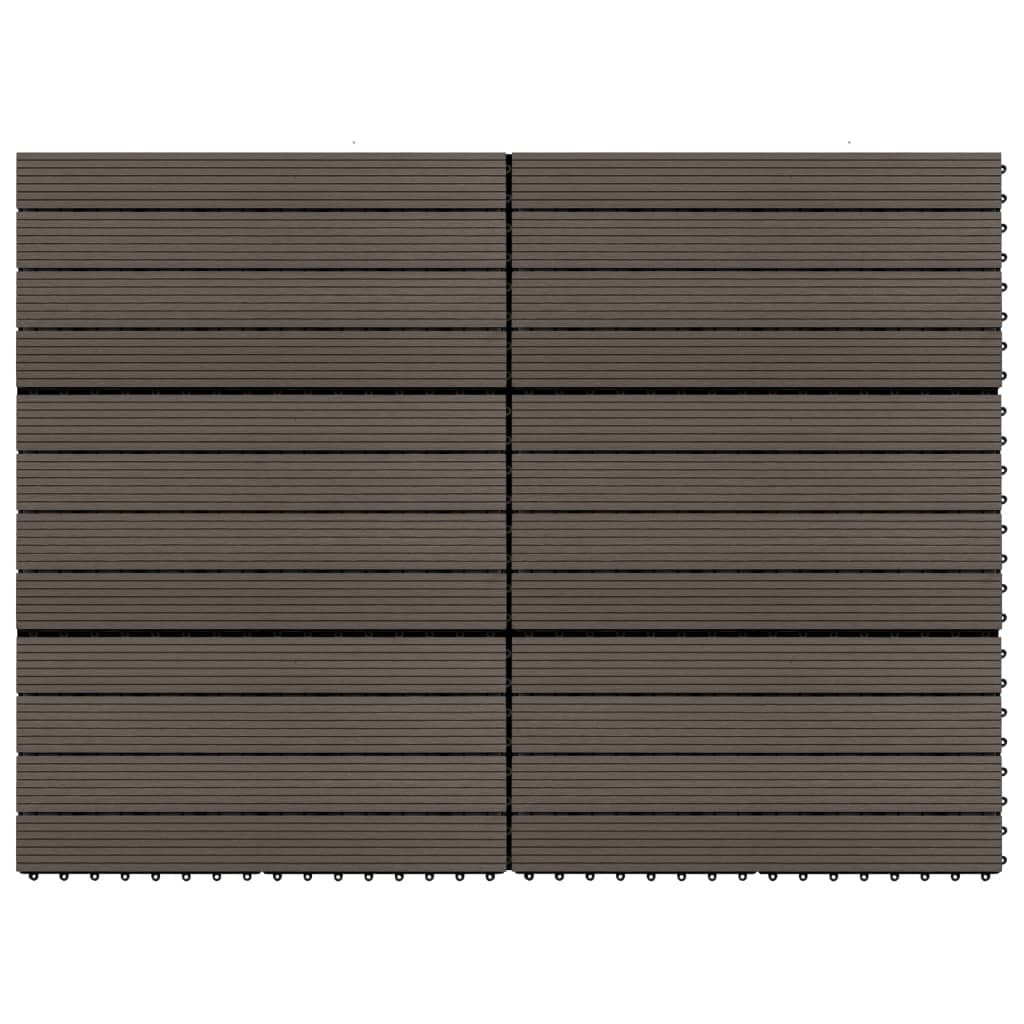 vidaXL Decking Tiles 6 pcs WPC 60x30 cm 1.08 m² Dark Brown