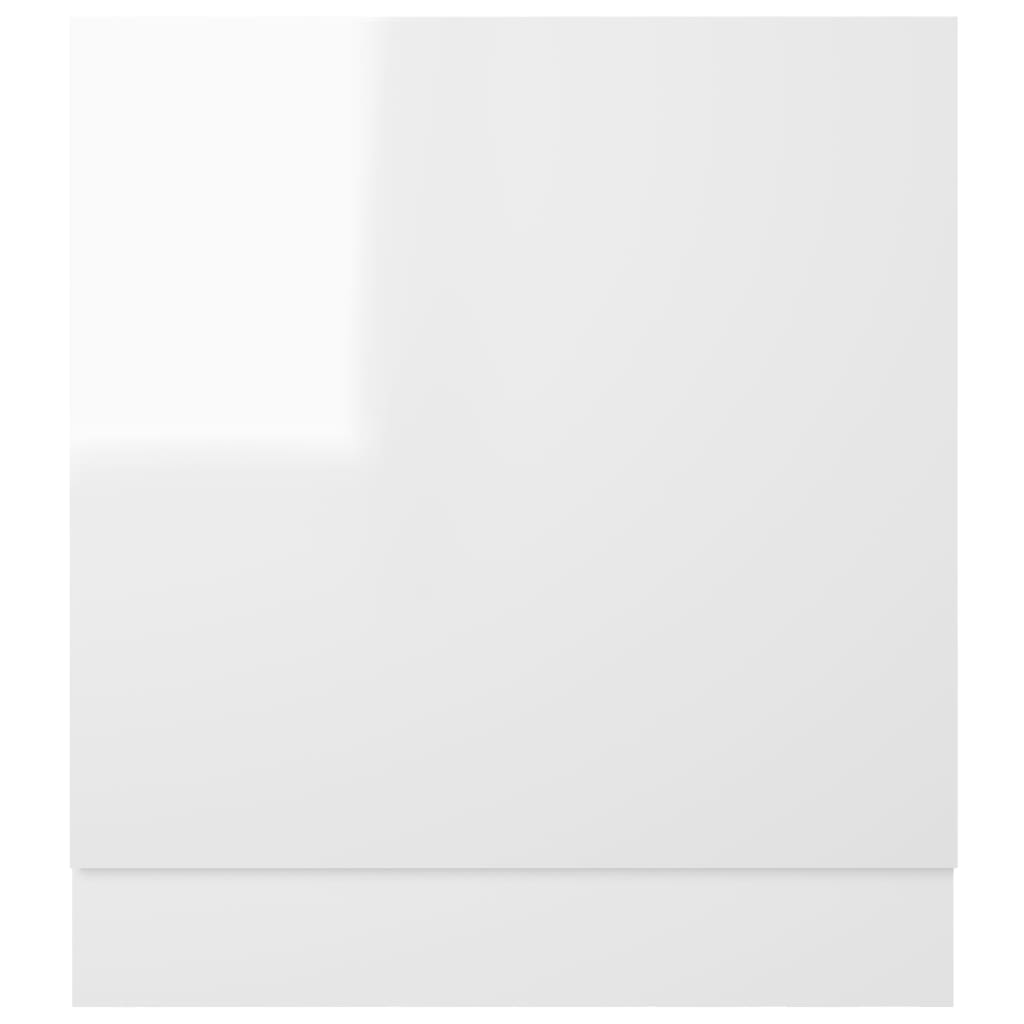 vidaXL Dishwasher Panel High Gloss White 59.5x3x67 cm Engineered Wood