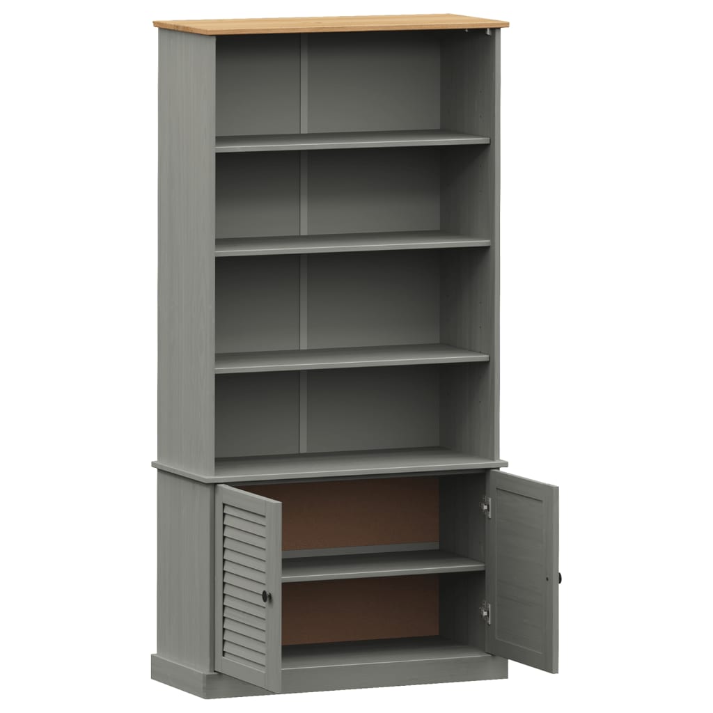 vidaXL Bookcase VIGO Grey 85x35x170 cm Solid Wood Pine